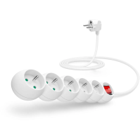 Prodlužovací kabel Connect IT CI-1286, 2 m, 5 zásuvek, vypínač, bílý