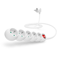 Prodlužovací kabel Connect IT CI-1286, 2 m, 5 zásuvek, vypínač, bílý