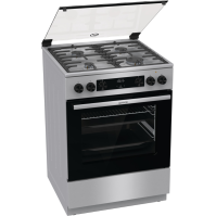 Kombinovaný sporák Gorenje GKS6C70X, A, 60 cm, 71 l, 11 f, nerez