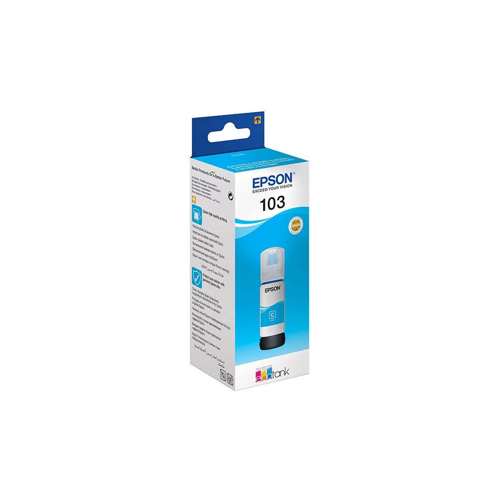 Epson originální ink C13T00S24A, EcoTank 103, cyan, 65 ml