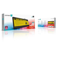 Klávesnice pro seniory/děti CONNECT IT FOR HEALTH CONTRAST, žluto-černá, CZ/SK