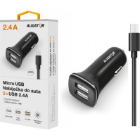 Výkonná nabíječka do auta Aligator CHA0002, Turbo charge, MicroUSB, 2x USB, černá