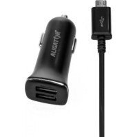 Výkonná nabíječka do auta Aligator CHA0002, Turbo charge, MicroUSB, 2x USB, černá