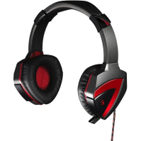 Herní sluchátka A4TECH G501, mikrofon, neodym, černá/červená