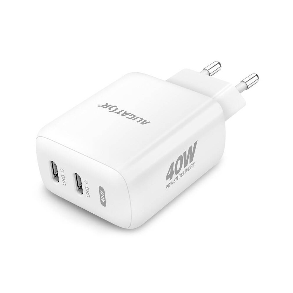 Chytrá síťová nabíječka ALIGATOR CHPD0023, 40 W, 2x USB-C