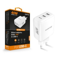 Chytrá síťová nabíječka ALIGATOR CHPD0023, 40 W, 2x USB-C