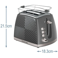 Topinkovač Russell Hobbs 26392-56 Groove 2S Toaster, 850 W, šedý