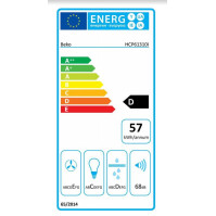 Komínový odsavač par Beko HCP61310I, E, 60 cm, nerez