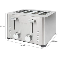 Topinkovač ProfiCook TA 1252, 4x, 1500 W, nerez