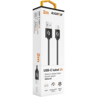 Kabel Aligator USB/USB-C, 2m, 2A, černá