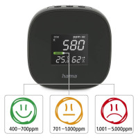 Měřič kvality vzduchu Hama Safe 186434, černý