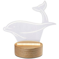 Stolní LED lampička Rabalux Akali 76002, dřevo/průhledná