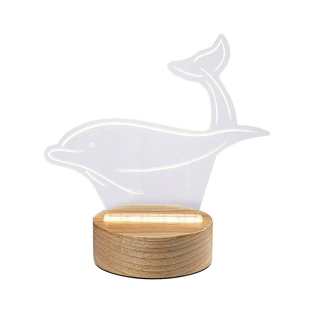 Stolní LED lampička Rabalux Akali 76002, dřevo/průhledná