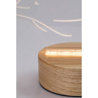 Stolní LED lampička Rabalux Akali 76002, dřevo/průhledná