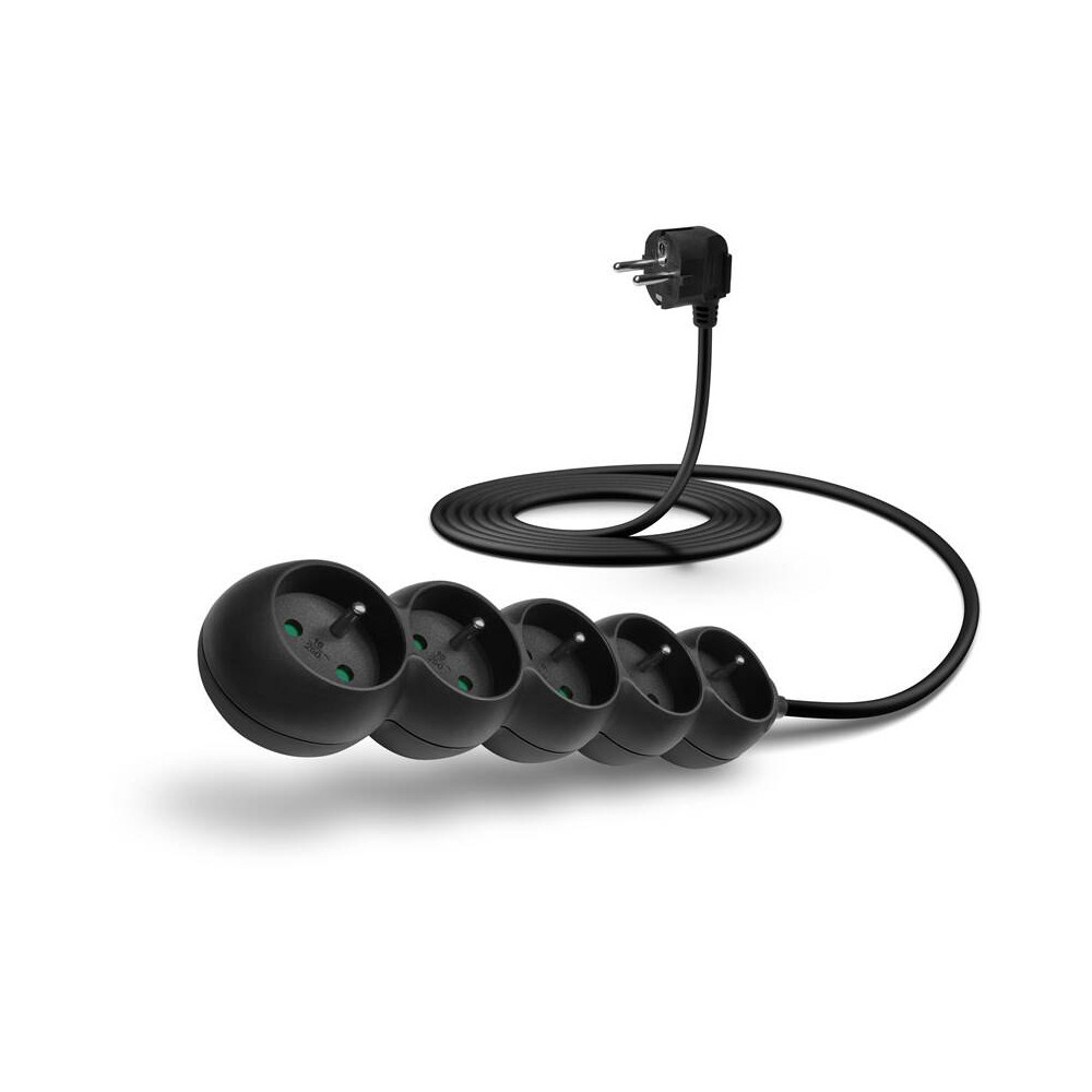 Prodlužovací kabel 230 V, 5 zásuvek, 3 m, bez vypínače, černý (Connect IT CES-1324-BK)