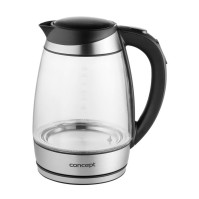Rychlovarná konvice Concept RK4120, 1,7l, 2200 W, 5 teplot, černá/sklo