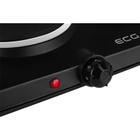 Elektrický vařič ECG EV 2512, 2 plotýnky, 1500 W, černý