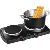 Elektrický vařič ECG EV 2512, 2 plotýnky, 1500 W, černý