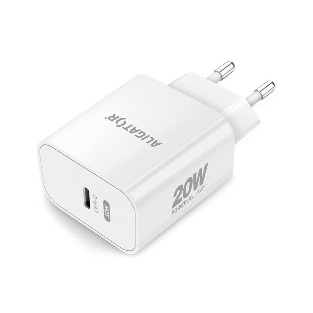 Nabíječka do sítě Aligator Power Delivery 20W, USB-C (CHPD0010), bílá