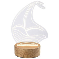 Dětská dekorativní stolní LED lampička Rabalux Akali 76001, dřevo/průhledná