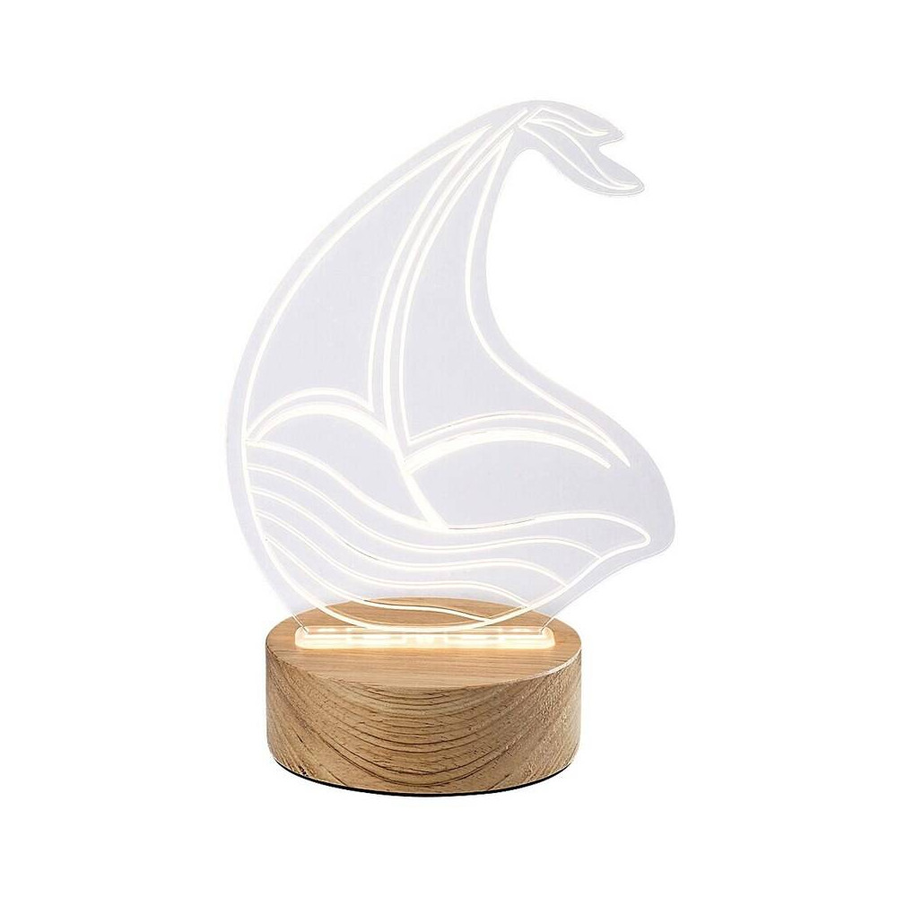 Dětská dekorativní stolní LED lampička Rabalux Akali 76001, dřevo/průhledná