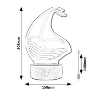 Dětská dekorativní stolní LED lampička Rabalux Akali 76001, dřevo/průhledná