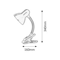 Stolní lampa s klipem Rabalux 4260 Dennis, 1xE27/40W/230V