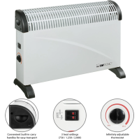 Konvektorový ohřívač s termostatem Clatronic KH 3077 N, 2000 W