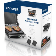 Kontaktní gril s teplotní sondou Concept GE3500, 2000 W, 11 programů