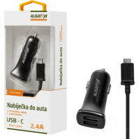 Nabíječka do auta Aligator CHA0009, 2,4A, USB-C, 2x USB, černá