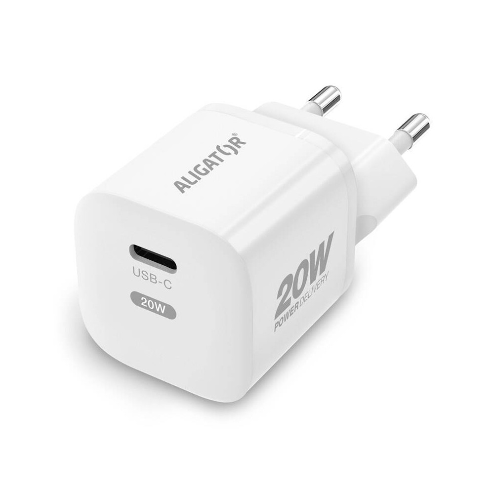 Mini nabíječka do sítě Aligator CHPD0016 Power Delivery 20W, USB-C, bílá