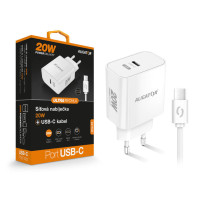 Nabíječka do sítě Aligator CHPD0012 Power Delivery 20W, USB-C + USB-C kabel, bílá