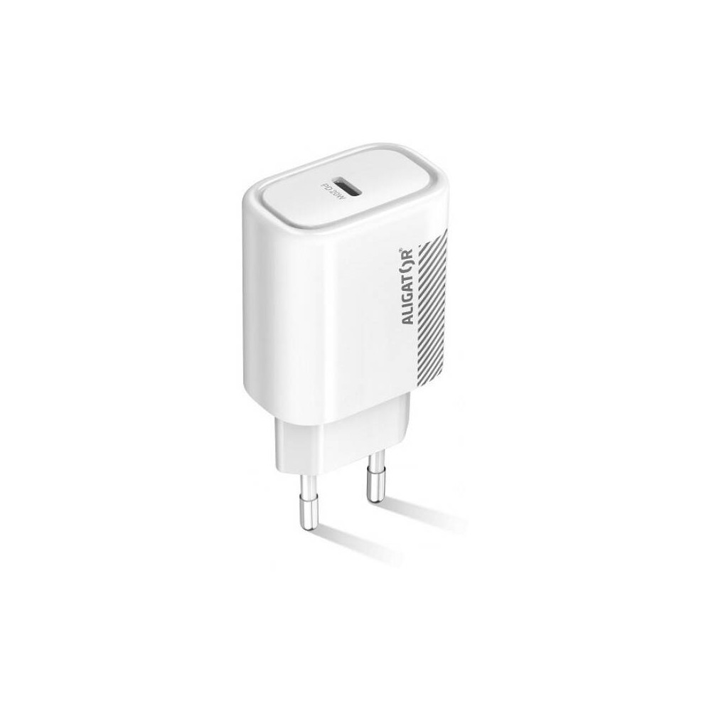 Nabíječka do sítě Aligator USB-C PD 20W, CHPD0001, bílá