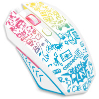 Drátová optická herní myš Connect IT Doodle WHITE Limited Edition CMO-1144-DD, 999 ks