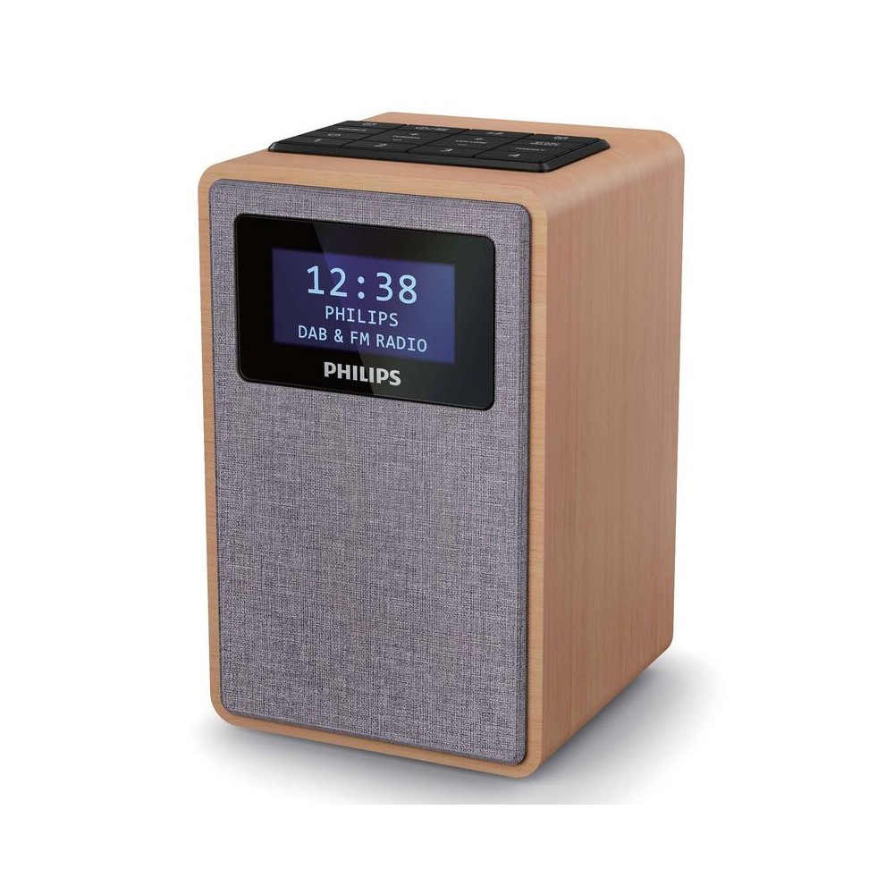 Radiopřijímač s DAB+ Philips TAR5005, DAB+/FM, budík, dřevo