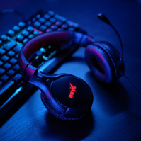 Herní sluchátka (headset) Niceboy ORYX X410 Epic, mikrofon, černý