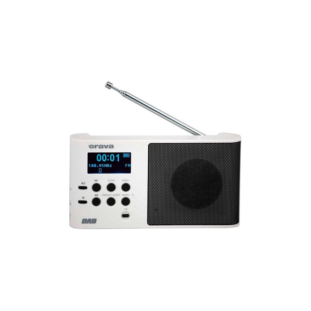 Přenosné rádio Orava DAB W, DAB+, RDS, LCD, sleep, bílé