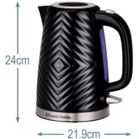 Rychlovarná konvice Russell Hobbs 26380-70 Groove Kettle Black,1,7 l, 2400 W, černá