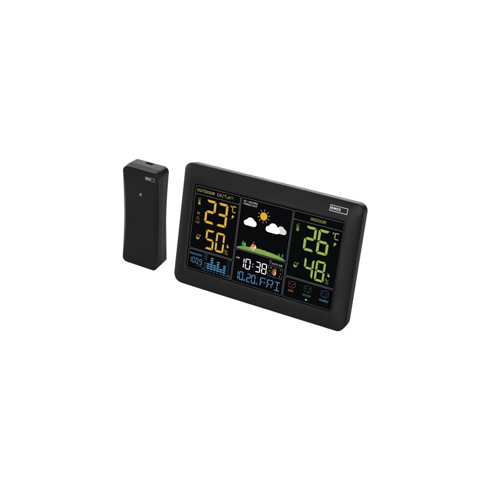 Domácí bezdrátová meteostanice EMOS E0387, černá