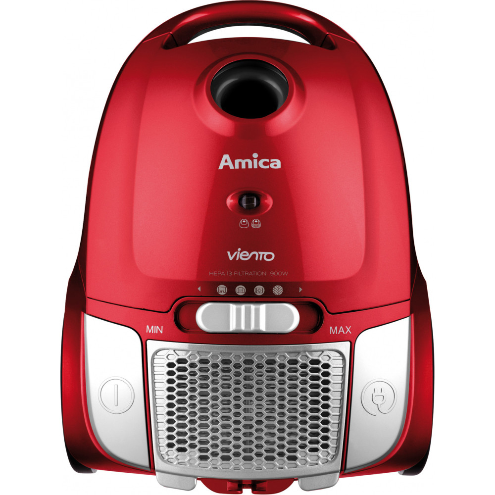 Sáčkový vysavač Amica Viento VI2031, 900 W, 78 dB, červený