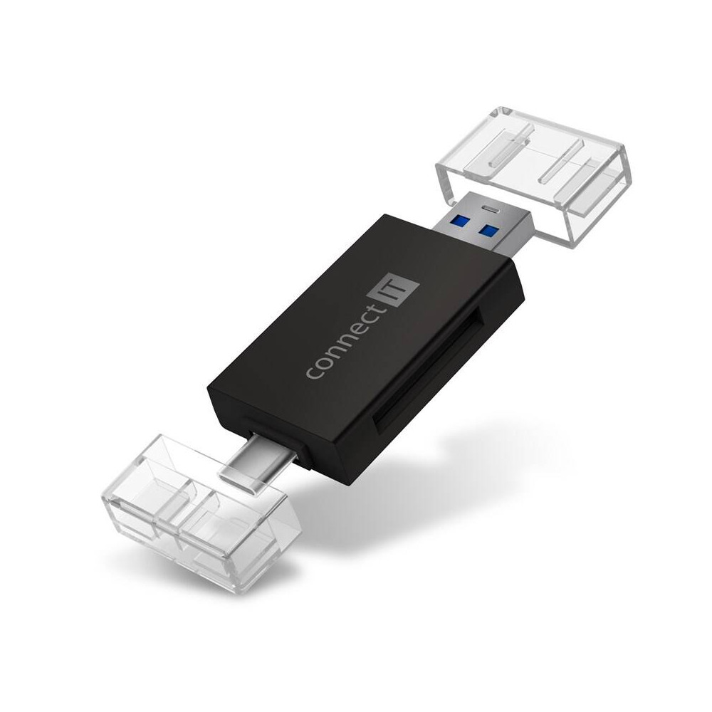 Čtečka paměťových karet Connect IT USB-C/USB-A (CFF-1020-BK), černá