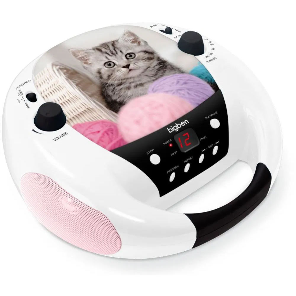 Radiomagnetofon s CD přehrávačem Bigben CD52CATS3, FM, CD/MP3, kočka