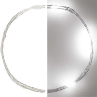 LED vánoční nano řetěz stříbrný EMOS D3AC06, 0,9 m, 2x AA, vnitřní, studená bílá, časovač