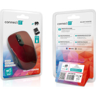 Bezdrátová optická myš Connect IT Mute CMO-2230-RD, červená