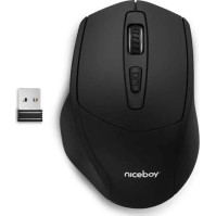 Kancelářská bezdrátová myš Niceboy OFFICE M10 Ergonomic, černá