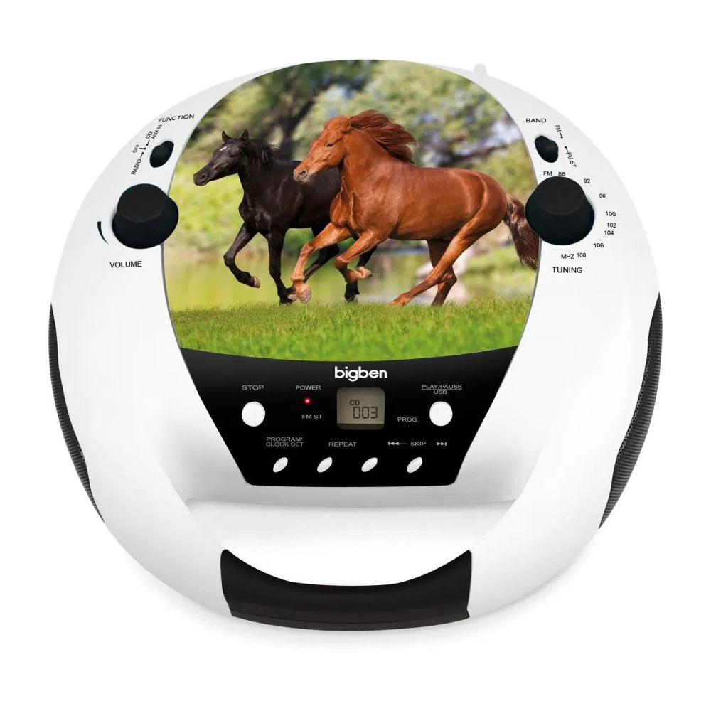 Radiomagnetofon s CD přehrávačem Bigben CD52HORSE, FM, CD/MP3, kůň