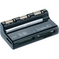 Čtečka karet Connect IT CI-87 + USB Hub, 3 porty, USB2.0 + čtečka