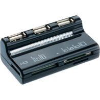 Čtečka karet Connect IT CI-87 + USB Hub, 3 porty, USB2.0 + čtečka