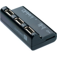 Čtečka karet Connect IT CI-87 + USB Hub, 3 porty, USB2.0 + čtečka