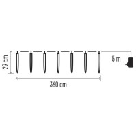 LED vánoční girlanda EMOS DCPC01, 10x rampouch, 3,6 m, venkovní i vnitřní, studená bílá